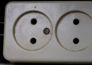 Round type C (CEE 7/1) sockets, on an old power strip